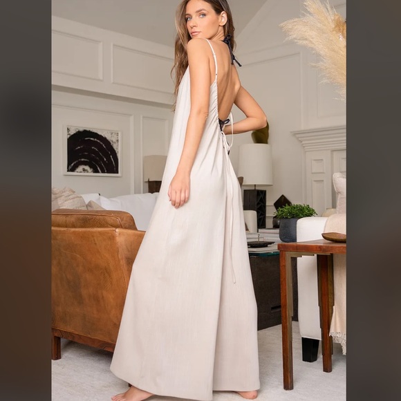 COPY - Sun goddess Wide-Leg Swim Cover-Up Jumpsuit - Picture 1 of 10